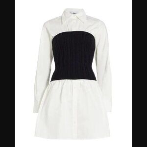 En Saison Waverly Cotton and Cable Knit Shirtdress Sz. S